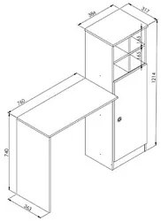 Escrivaninha Com Estante 1 Porta House A05 Branco - Mpozenato