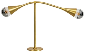 Abajur Jazz Duplo 63X150X47Cm 2Xe27 - Usina 52008/62 (OV-V - Ouro Velho Escovado Verniz)