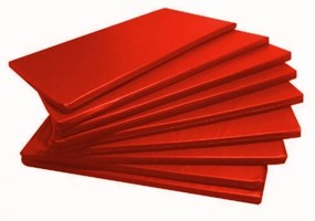 10 Colchonetes Academia - 100 X 60 X 3 - D33 - Orthovida (Vermelho)