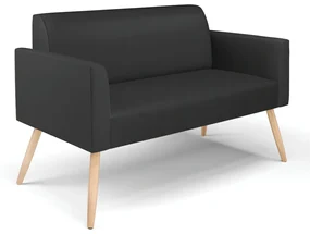Sofá Namoradeira Pés Palito Natural Marisa Corino D03 - D'Rossi - Preto