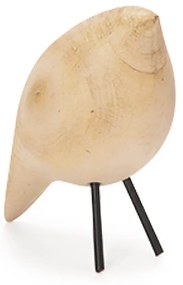 Escultura Pássaro em Poliresina - Bege