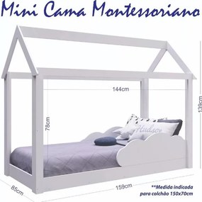 Cama Mini Casinha Montessoriana Infantil Branca