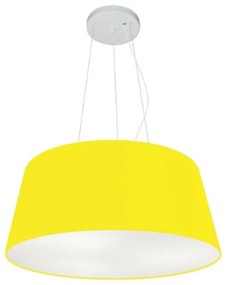 Lustre Pendente Cone Md-4048 Cúpula em Tecido 21/50x40cm Amarelo - Bivolt