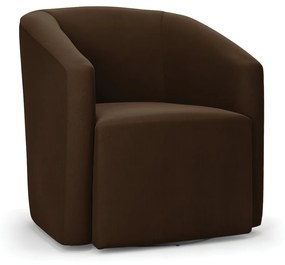 Poltrona Decorativa Base Giratória Stella Max Suede Marrom D03 - D'Rossi