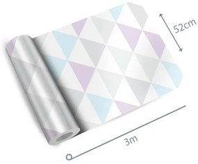 Adesivo triângulo azul rosa cinza e branco