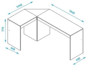 Mesa Para Computador escritório Em L Bho 08 - Branco