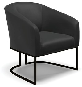 Poltrona Decorativa Industrial Preto Stella Sintético D03 - D'Rossi - Preto
