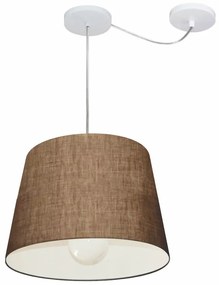 Lustre Pendente Cone Com Desvio Md-4274 Cúpula 30/30x40cm Café - Bivolt