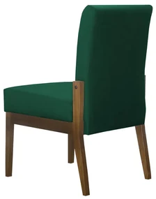 Kit 6 Cadeiras Jantar Helena Estofada Suede Verde Bandeira