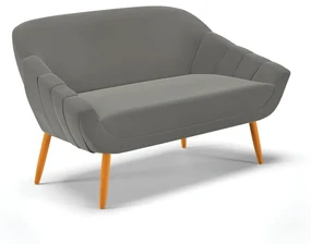 Namoradeira 02 Lugares Giovana Suede Pés Palito Castanho - D'Rossi - Grafite