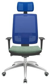 Cadeira Office Brizza Tela Azul Com Encosto Assento Concept Hera Autocompensador 126cm - 63135 Sun House