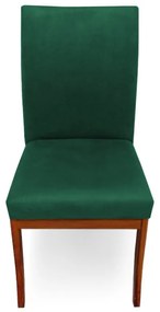 Conjunto 6 Cadeiras Raquel para Sala de Jantar Base de Eucalipto Suede Verde Bandeira