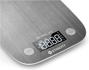 Balança ETEKCITY Digital de Cozinha em Aço inoxidável com capacidade até 5000g  Prata