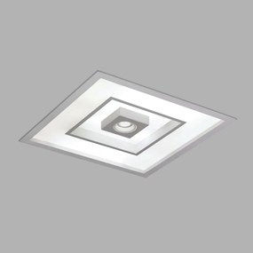 Luminária De Embutir Focus Quadrado C/ Aba 4Xe27 + 1Xmr16 32X32X10Cm |... (FN-F - Fendi Fosco)