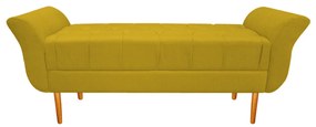 Recamier Estofado Ari 160 cm Queen Size Suede Amarelo - ADJ Decor