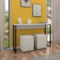 Kit 2 Aparadores Pés Metálicos Studio Industrial Z28 Branco - Mpozenat