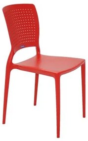 Cadeira Tramontina Safira Vermelha em Polipropileno e Fibra de Vidro