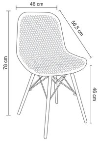 Cadeira para Sala de Jantar Eloísa Preto Base Madeira - D'Rossi