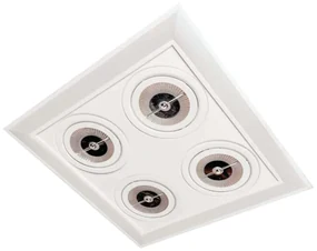 Embutido Premium Pro 42X42X05Cm 04Xar70 Led 36,8W Bivolt | Usina 19253... (BT - Branco Texturizado, 3000k)