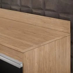 Balcão Gabinete 180cm com Tampo Dallas Castanho/Cinza - Lumil