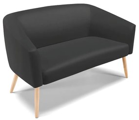 Sofá 2 Lugares Namoradeira Pé Palito Natural Stella Sintético D03 - D'Rossi - Preto