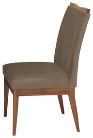 Conjunto 2 Cadeiras Decorativa Leticia Aveludado Cappuccino