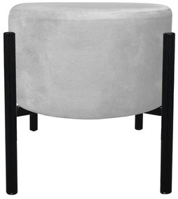 Puff Banqueta Decorativo Industrial Preto Kit 2 Iron Suede D03 - D'Rossi - Cinza