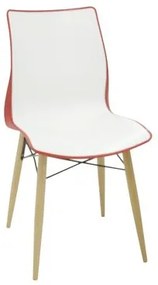 Cadeira Maja Vermelha e Branca Base 3D Tramontina 92066143