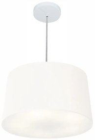 Lustre Pendente Cone Md-4247 Cúpula em Tecido 30/45x40cm Branco - Bivolt