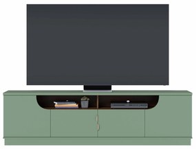 Bancada Tv de 75 Polegadas 4 Portas Karol 200cm Verde Pistache/Amêndoa C04 - D'Rossi
