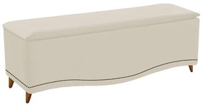 Calçadeira Estofada Yasmim 90 cm Solteiro Corano Bege - ADJ Decor