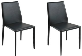 Kit 2 Cadeiras Decorativas Sala e Cozinha Karma PVC Preta G56 - Gran Belo