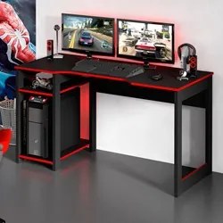 Mesa Para Computador Notebook Gamer ME4152 Preto/Vermelho - Tecno Mobi