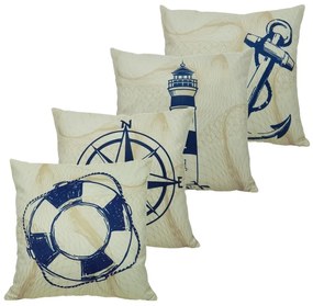 Almofada Marine Tons Amarelo com Azul 45x45cm