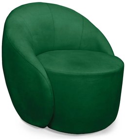 Poltrona Decorativa Orgânica Giratória Lua Suede D03 - D'Rossi - Verde