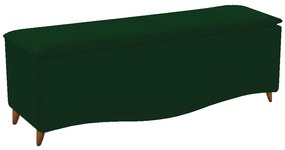 Calçadeira Estofada Yasmim 90 cm Solteiro Suede Verde - ADJ Decor