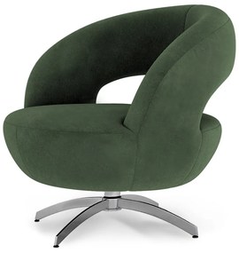 Poltrona Decorativa Base Giratória Topázio Veludo Verde - Sheep Estofados - Verde escuro