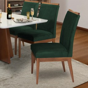 Conjunto 6 Cadeira Decorativa Leticia Aveludado Verde