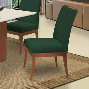 Cadeira Sala de Jantar Lana Aveludado Verde  - Rimac
