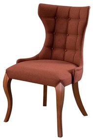 Cadeira Selene Estofada Detalhes Bordados com Tachas e Argola Estrutura Madeira