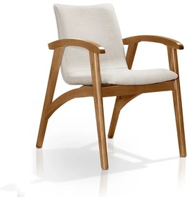 Cadeira com Braço Alpine Estofada Estrutura Madeira de Manejo