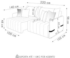 Sofá Cama Retrátil 220cm Essence D05 Linho Bege/Camel - Mpozenato