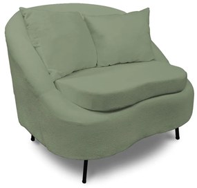 Poltrona Decorativa Orgânica Pé Ferro Pto Zaya Bouclê Menta C05 - D'Rossi