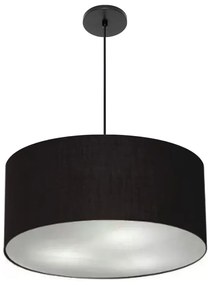 Lustre Pendente Cilíndrico Vivare Free Lux Pe-4386PR Cúpula em Tecido - 50X25cm