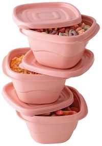 Kit Potes Quadrados Organizadores Salmão 3 Peças