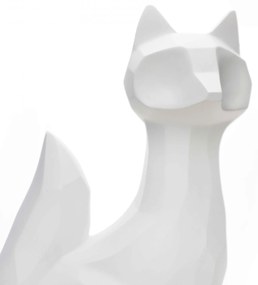 Escultura Decorativa Raposa em Resina Branco Mate 25x15,5 cm - D'Rossi