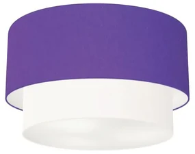 Plafon Para Sala de Estar Cilíndrico SE-3045 Cúpula Cor Roxo Branco