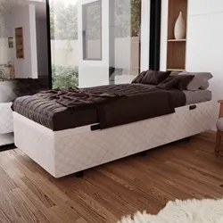 Base Box Baú para Cama Solteiro 88x188cm Liz S05 Suede Bordado Bege -