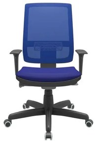 Cadeira Office Brizza Tela Azul Assento Aero Azul Autocompensador Base Standard 120cm - 63713 Sun House