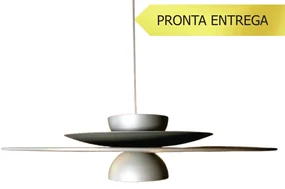 Pendente Bullet Up Redondo Ø48X15Cm Disco Plano + Disco Curvo Alumínio... (CAPUCCINO)